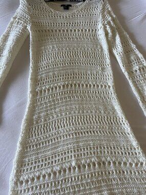 H&M White Mesh Dress XS